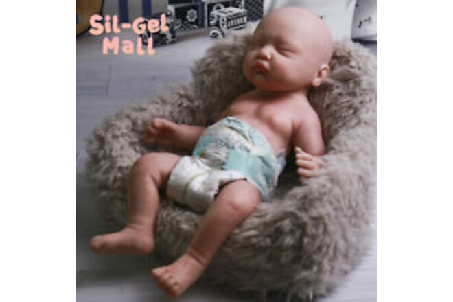 17.7" Eyes Closed Sleeping Newborn Reborn Baby Dolls Handmade Silicone Baby Doll