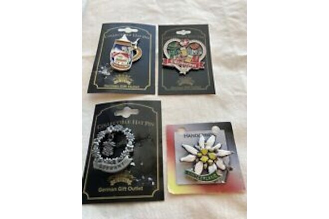 Vintage Octoberfest Collectable Hat Pins lot of 4 METAL PINS !