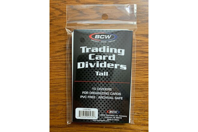 100 BCW Tall Trading Card Dividers (10 Packs) Sits Above Toploads For Visibility