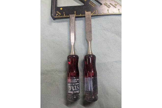 2 X NEW STAG by BUCK BROS 1/2" Chisel's USA