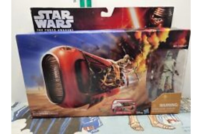 Star Wars The Force Awakens Rey’s Jakku Speeder Vehicle Figure Toy 2015 Hasbro