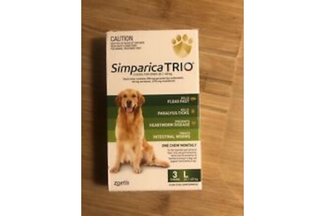 Simparica chewables dogs 20.1-40kg or 44.1-88lbs pack of 3