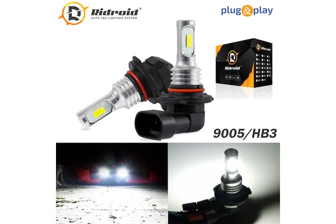 2X 9005 HB3 LED Headlight kit HB3 200W 8000LM High Low Beam 6000K White Bulb HID