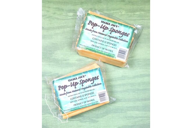 Trader Joe’s Pop-Up Sponges Natural Vegetable Cellulose ~ 2 Packs ~ 24 total