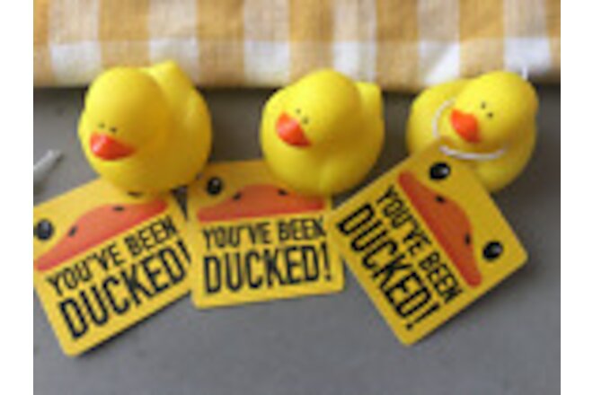 New 3 Lot RUBBER DUCKYS "You've Been Ducked!" Jeep Ducks +Cards Celebration 2x2