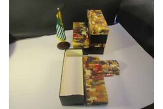 Ecology flag with stand desk size IN vintage JOHN BERKEY art deco box  LOT OF 4