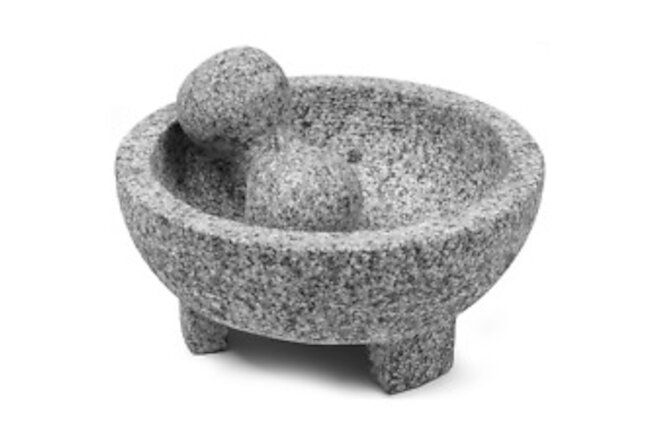 Imusa 6" Granite Molcajete with Pestle for Grinding and Mashing