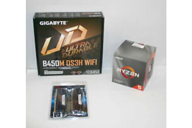 AMD Ryzen 5 3600, Gigabyte B450M DS3H WiFi Mobo, 16GB DDR4 G.Skill Ripjaws COMBO