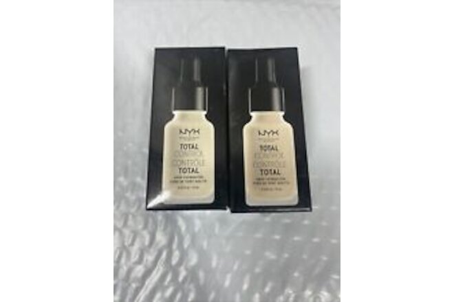 NYX Total Control Drop Foundation Alabaster # TCDF02 Lot Of 2