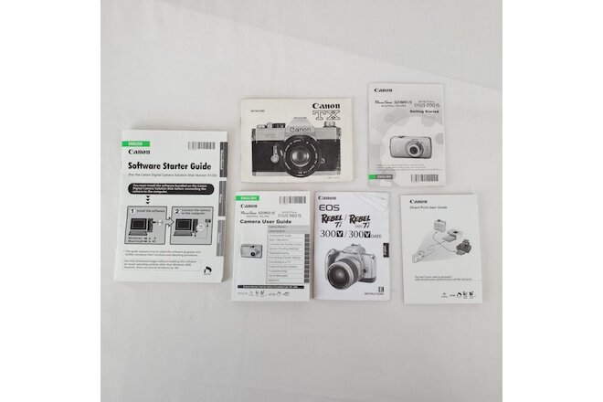Canon Camera User Guides - Lot of 6