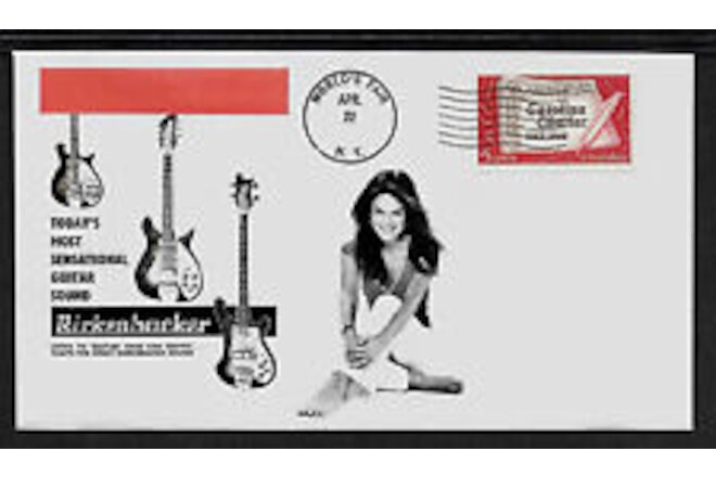 1964 Rickenbacker Guitar & Sexy Girl Ad Featured on Collector's Envelope *A478