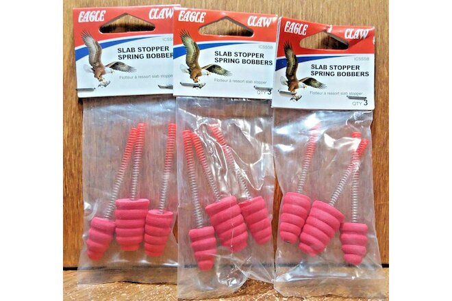 ☆ BEST DEAL☆ 3x 3pks Eagle Claw Ice Fishing Spring Bobbers Slab Stopper Assorted