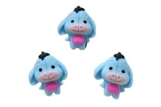 6PC Eeyore Pooh 3D Flatback Embellishments Hair Bows Gift Wrap Cupcake Toppers