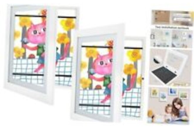 , 10x12.5 Kids Art Frames, Front-Opening, Great for Kids Drawings, 2 Pack White