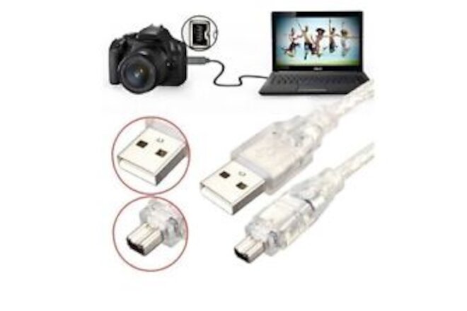 USB Male to Firewire IEEE 1394 4-Pin Data Transfer Male Cable Converter Cord