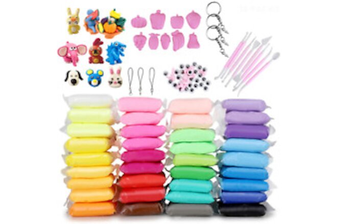 Modeling Clay Air Dry DIY Ultra Light Molding Clay, 36 Colors Soft Magic Plastic