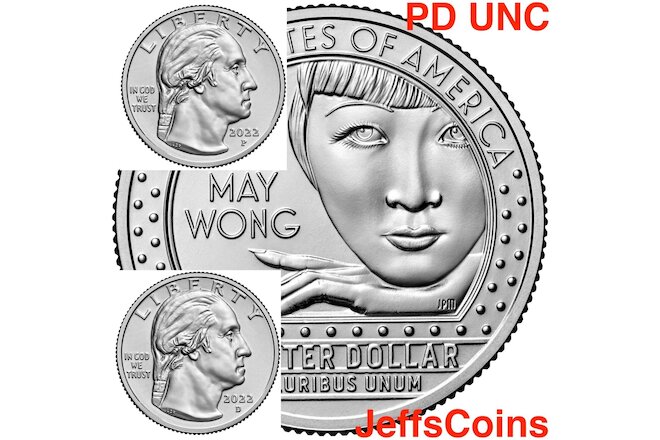 2022 P D Anna May Wong Women Quarters Chinese Film Star US MINT SET PD UNC 2 NEW