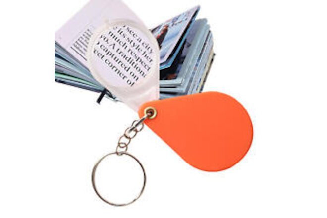 Mini            Glass Keychain Folding Pocket Magnifier Bigeye Glass Loupe