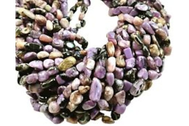Natural Charoite 5-12mm Irregular Pebbles 15.5" str. 50 beads+/- Russia Gemstone