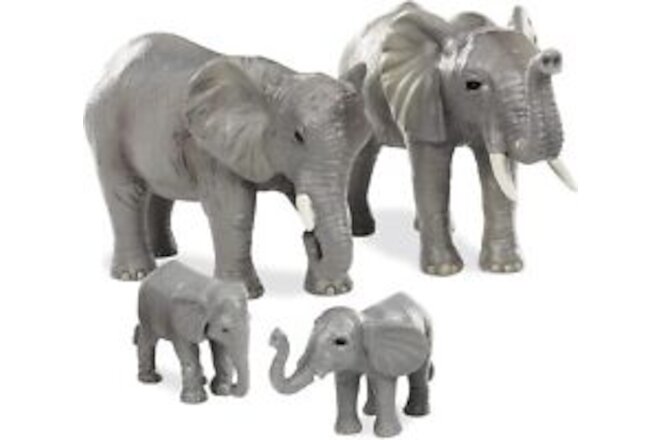 Terra by Battat – 4 Pcs African Elephant Toys Family Set – Realistic Plastic...