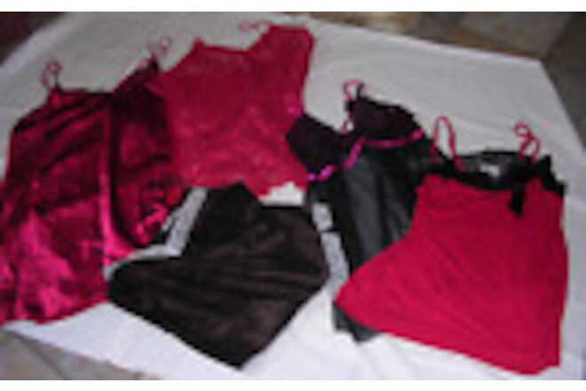 #T Plus Size Womens 5 Elegant Red & Black Lacey Hollywood Glam Lingerie Lot 1-2X