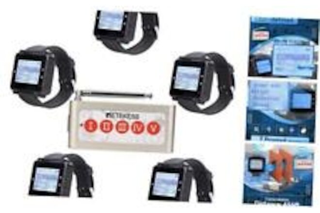 T128 Restaurant Pager System,Wireless Calling System,Wide Range,5 Watch