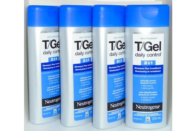 Neutrogena T/Gel Daily Control 2-in-1 Shampoo & Conditioner 4 Pack FRESH DATES