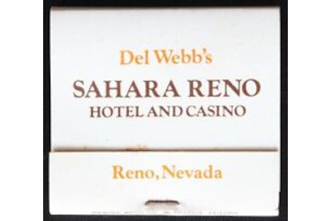 Vintage Del Webb's Sahara Reno Hotel and Casino Nevada MatchBook