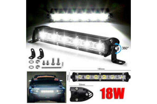 7'' Spot LED Work Light Bar Lamp Driving Fog Offroad SUV 4WD Car Boat Truck 18W