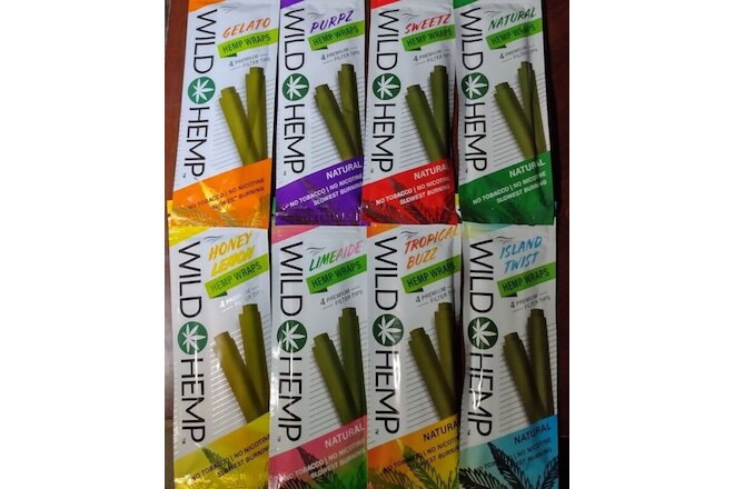 Wild Herbal Flavored Wraps Variety Sampler 8/4ct Packs=32pc