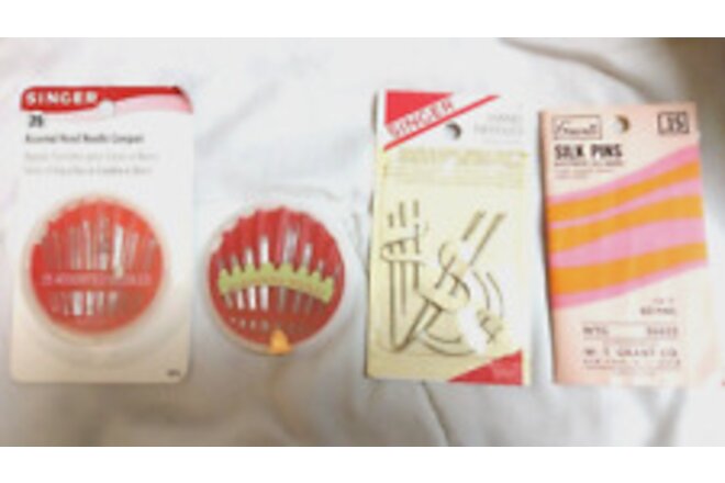 SINGER Sewing Hand Needles Lot Includes Heavy Duty & Pins Great for Patterns