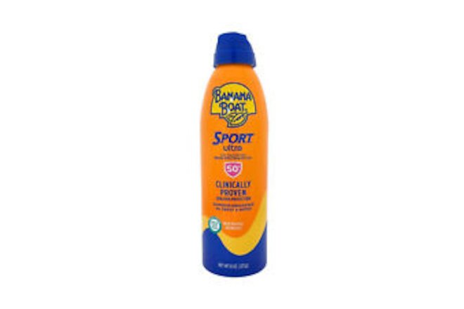 Banana Boat Sport Ultra Clear Spray Sunscreen 50+; 8 oz (227g).