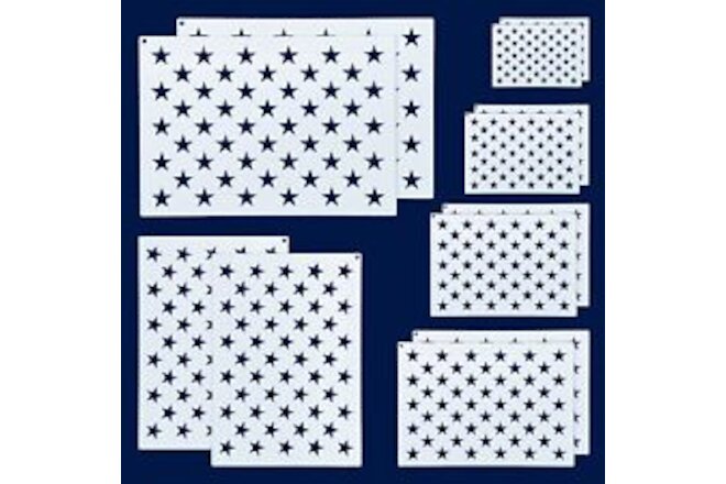 12 Pieces American Flag 50 Star Stencil Templates 6 Sizes American Flag