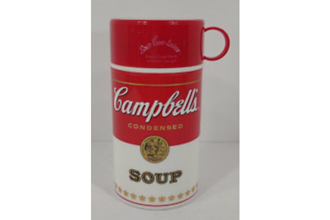 NEW Vintage Campbell's Soup Can-Ister thermos with mug cup 1998