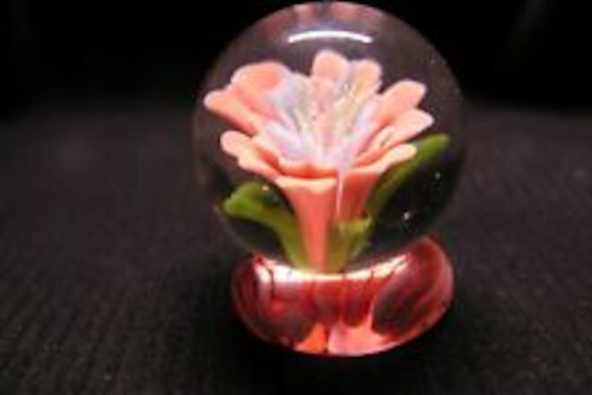 TJ art glass borosilicate pink/blue Flower implosion marble