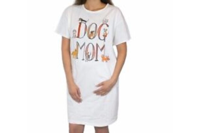 Dog Mom Theme Pajama Sleep Shirt 100% Cotton One Size Fits Most