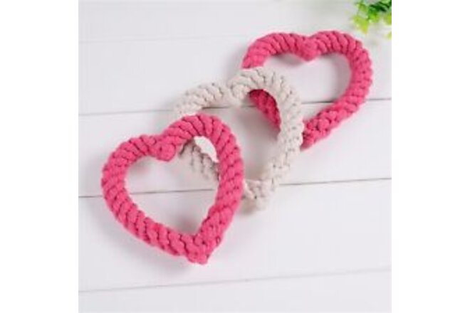 Dog Chew Toy Eco-friendly Wear Resistant Puppy Heart Shaped Rope Toy Pet Chewing