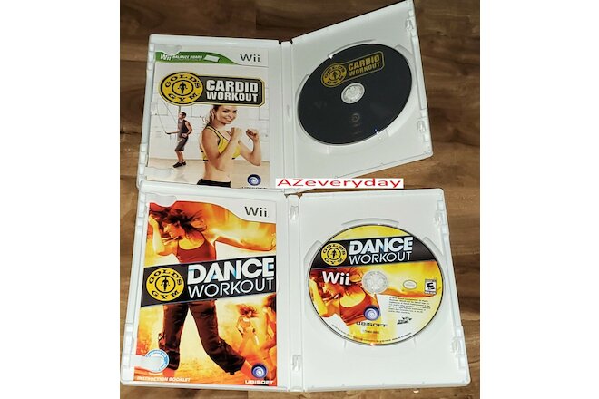 Wii Gold's Gym Cardio Workout & DANCE game LOT/bundle EXERCISE Fitness COMPLETE
