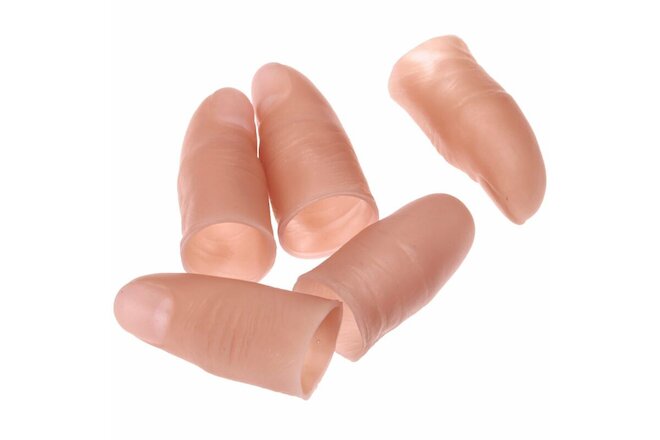 5Pcs Fake Soft Thumb Tip Finger Magic Trick Close Up Stage Show Prop Prank Toy