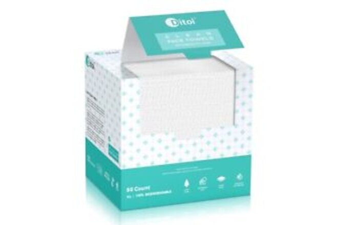 Disposable Face Towels, Biodegradable Facial Tissues, Super Soft and Thick Fa...