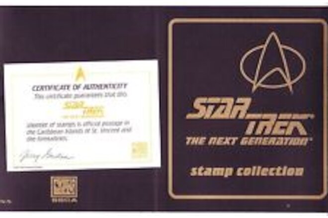 STAR TREK "THE NEXT GENERATION" STAMP PORTFOLIO: ST. VINCENT #2117-8. SCV $24.50