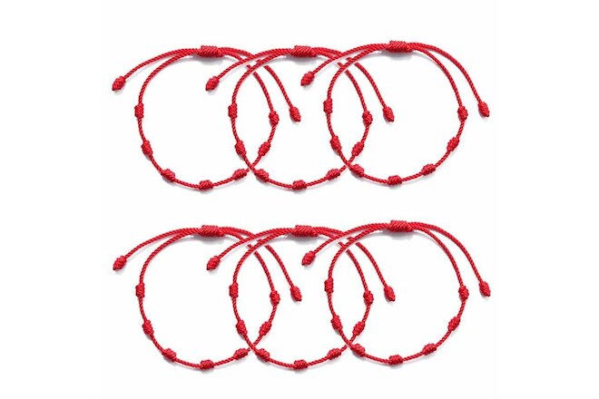 10pcs 7 Knots Red String Bracelet Protection Lucky Amulet for Success Jewelry