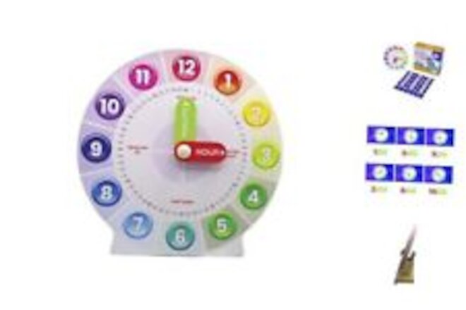 Interactive Educational Teaching Clock - Learn Time Easily, Durable Design for