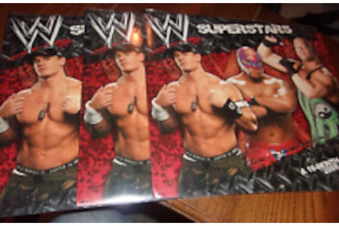 ( 3 ) WWE SUPERSTARS 2008 16 MONTH CALENDARS SEALED - GREAT PHOTOS