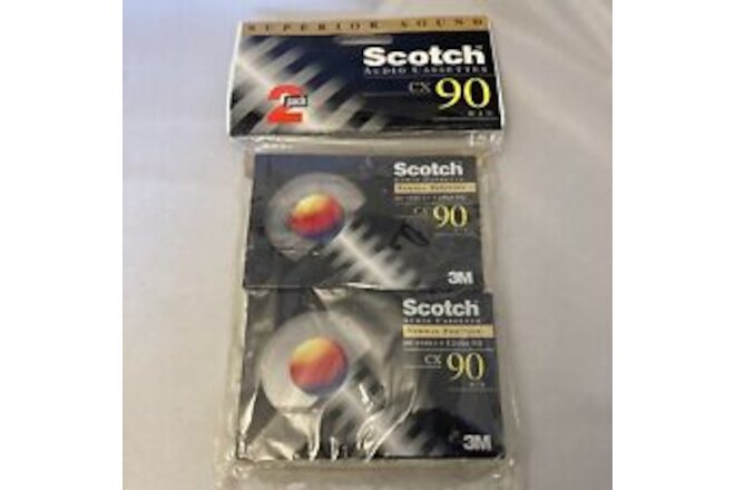 New 2pk SCOTCH CX90 Minute Blank Audio Cassette Tapes Normal Bias
