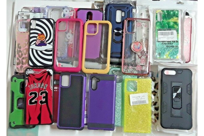 bundle of 36 assorted mixed brands cell phone cases for resale. colors, photos +