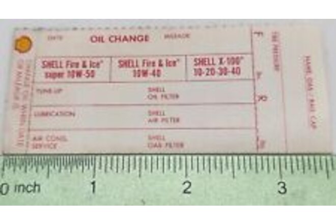 Vintage 1960s SHELL Oil Change Reminder Tabs - Stack of them