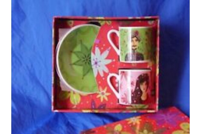 Fragonard Visages Du Monde 4 Piece Porcelain Cappuccino Set in Gift Box NEW