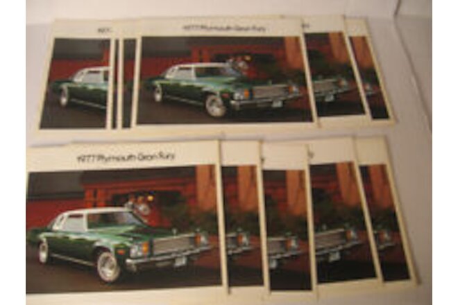 lot of 10 Vintage 1977 Plymouth Gran Fury Brochures , new old stock