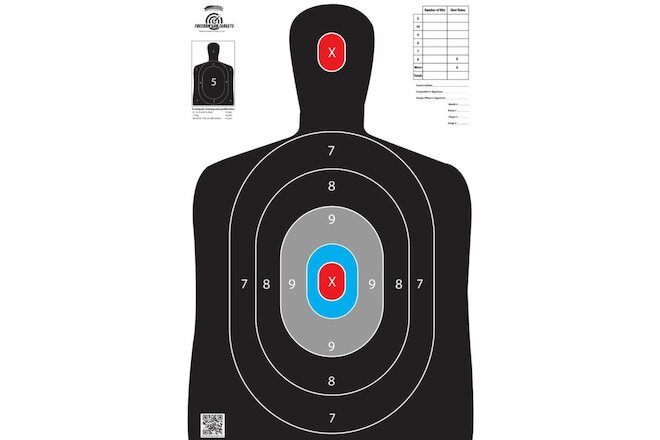 25x Freedom Gun Targets Black Silhouette Target For Shooting 12.5"x19"